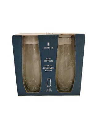 Bambeco Stemless Champagne Glasses Set Of 2 16 Oz Handcrafted